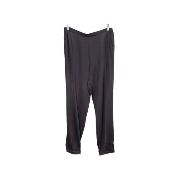 NWT NATION LTD Chocolate Brown Satin Camden Snap Pullon Cuff Pants - Picture 2 of 10